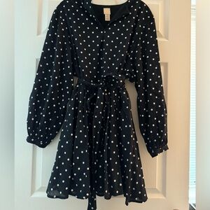 H&M Navy and White Polka Dress Dress
